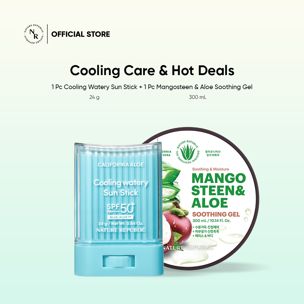 NATURE REPUBLIC California Aloe Cooling Watery Sun Stick + Mangosteen & Aloe Soothing & Moisture Gel