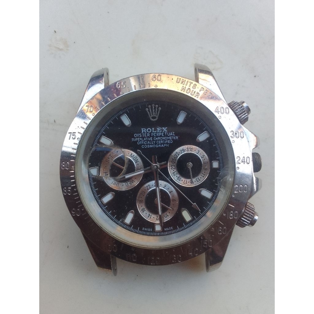bahan jam tangan rolex daytona automatic+putar hidup jarum krown tidak ada