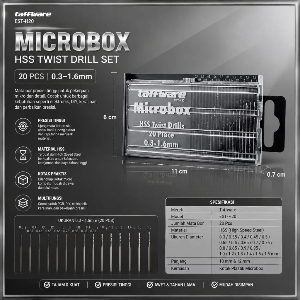 Mata Bor Micro HSS Twist Drill Mata bor Rojok Spuyer Karburator Pcb