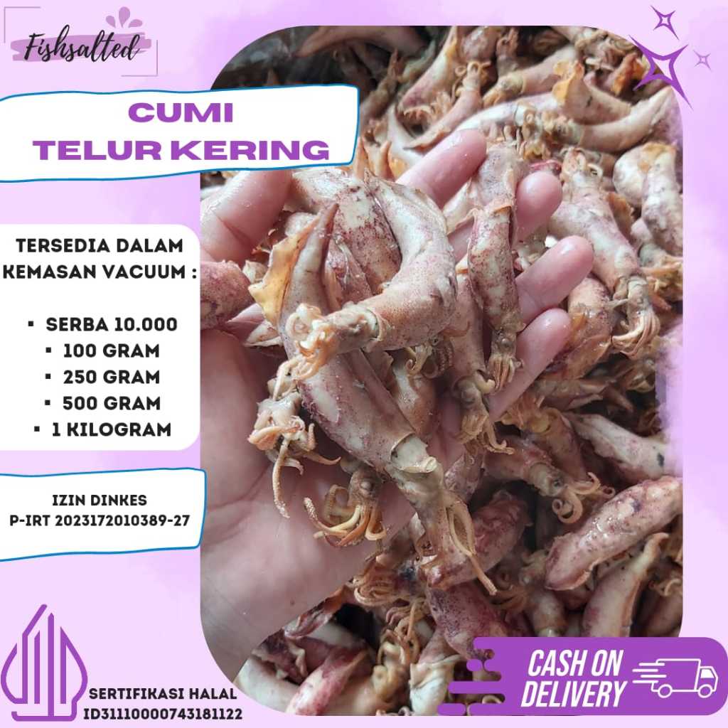 CUMI TELUR KERING 1KG / CUMI ASIN  / IKAN ASIN / CUMI BERTELUR / IKAN ASIN BISA COD