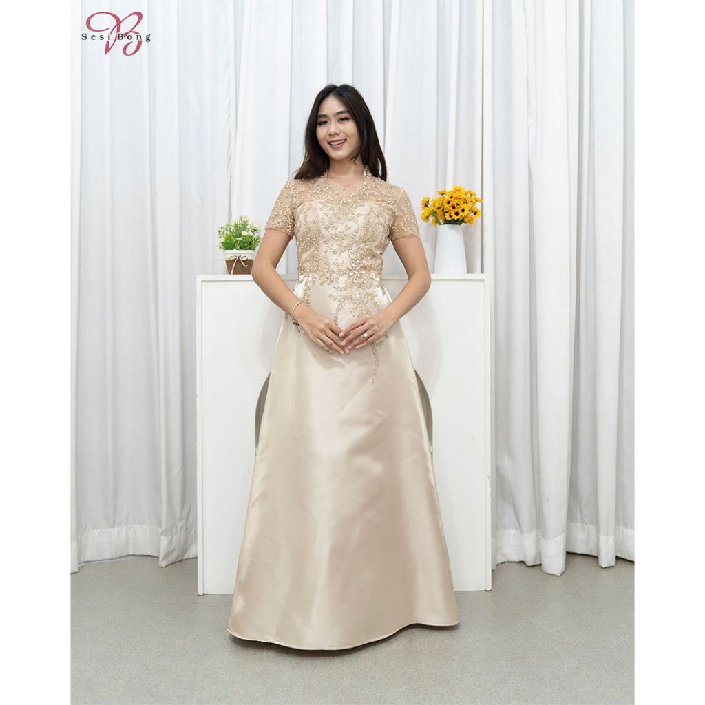 Gaun Pesta 1157 Champagne Gold