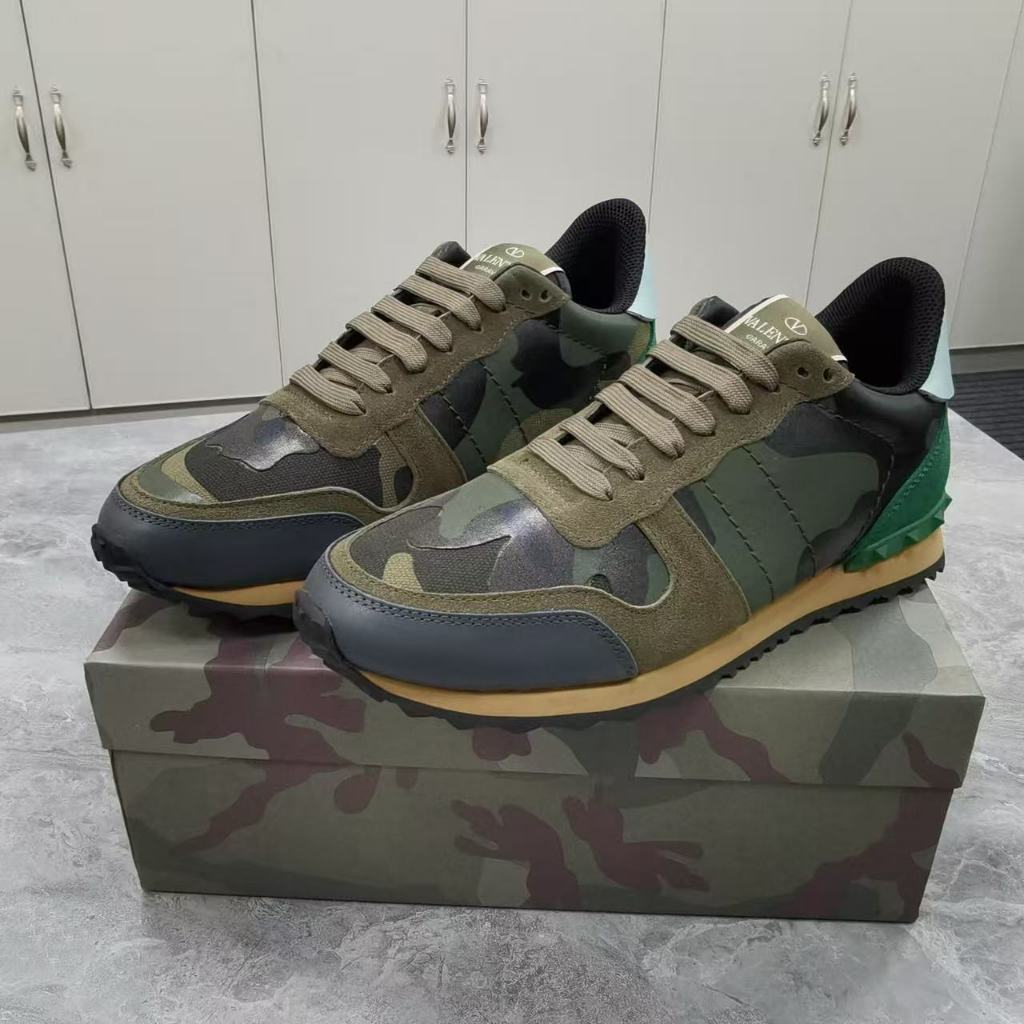 Valentino vintage sepatu santai pria sepatu olahraga minimalis sepatu pria luar ruangan
