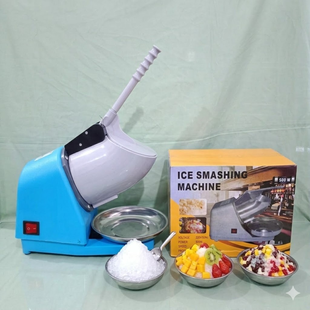 Mesin Serut Es Listrik Ice Crusher 300W Mesin Penghancur Es Batu Stainless Steel