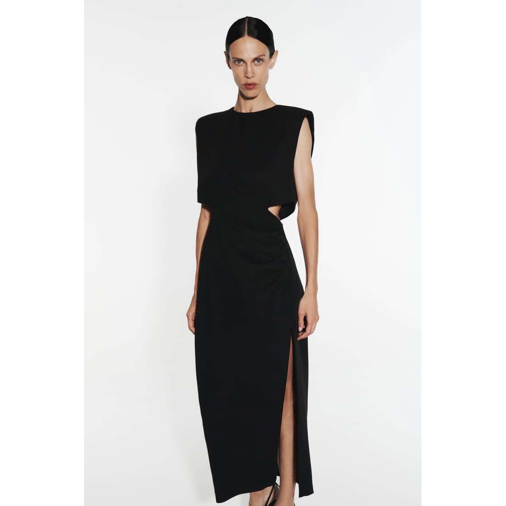 PRELOVED Zara Black Basic Cut Out Sleeveless Maxi Long Dress Casual Fashion Wanita