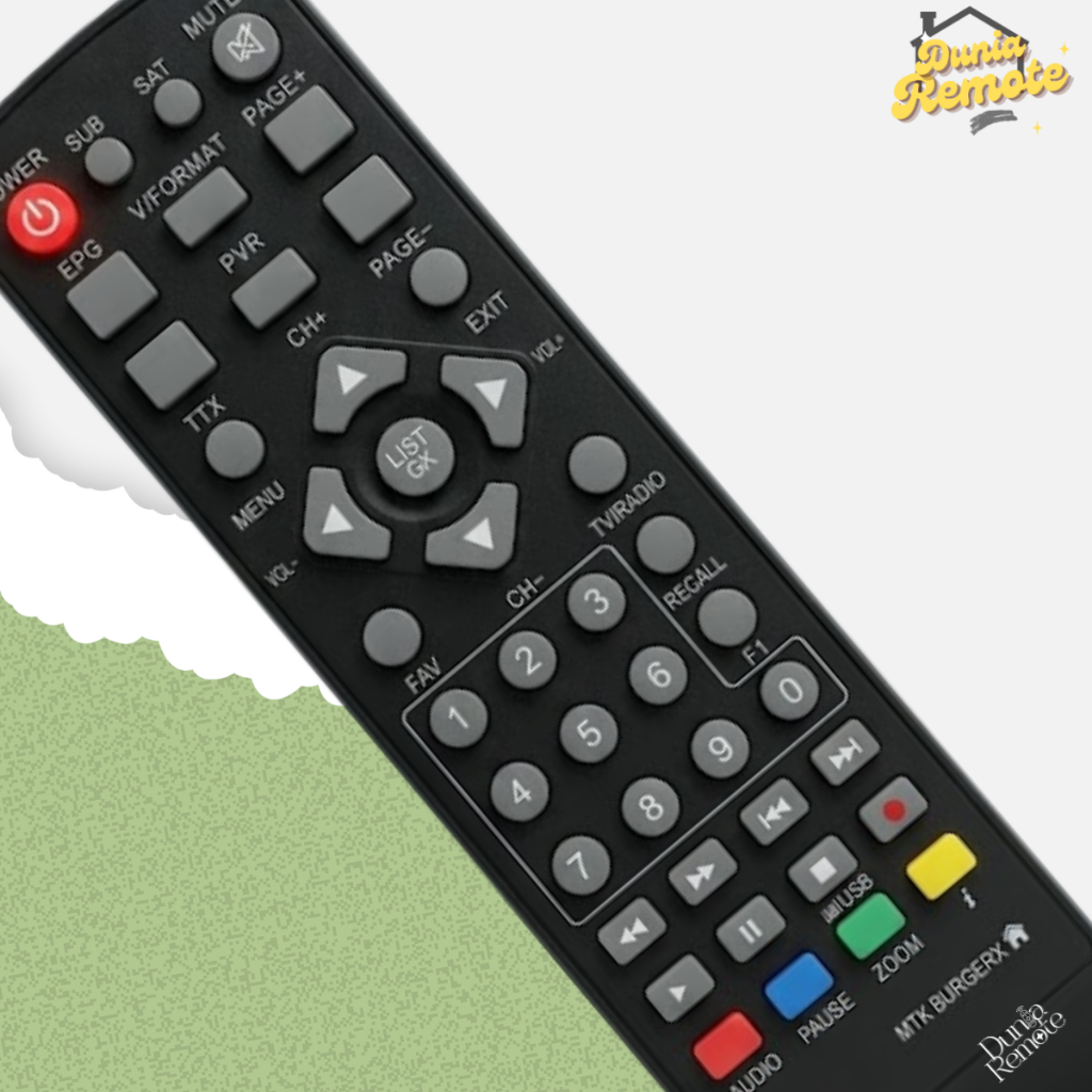 Remote SET TOP BOX MATRIX BURGER HIJAU/ APPLE KUNING/BIRU/ STB DVB T2 MATRIX SILVER Tanpa setting (m