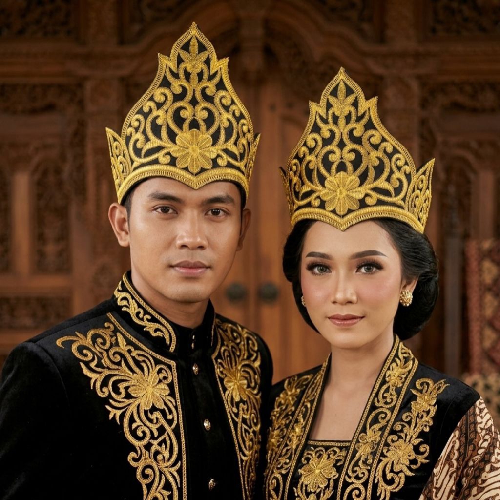 Honey - Mahkota Siger Lampung Motif Pusaka Khas Lampung Bahan Spon Memakai Tali Ikat | Aksesoris Pen