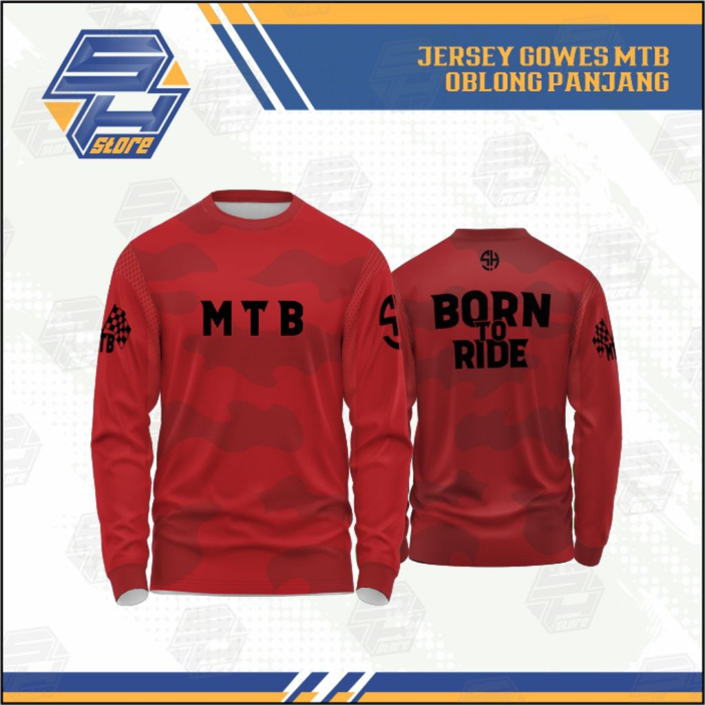 Jersey Gowes Red Dominator MTB DRI-FIT Lengan  - Merah Hitam / Jersey gowes / Baju gowes / kaos gowe