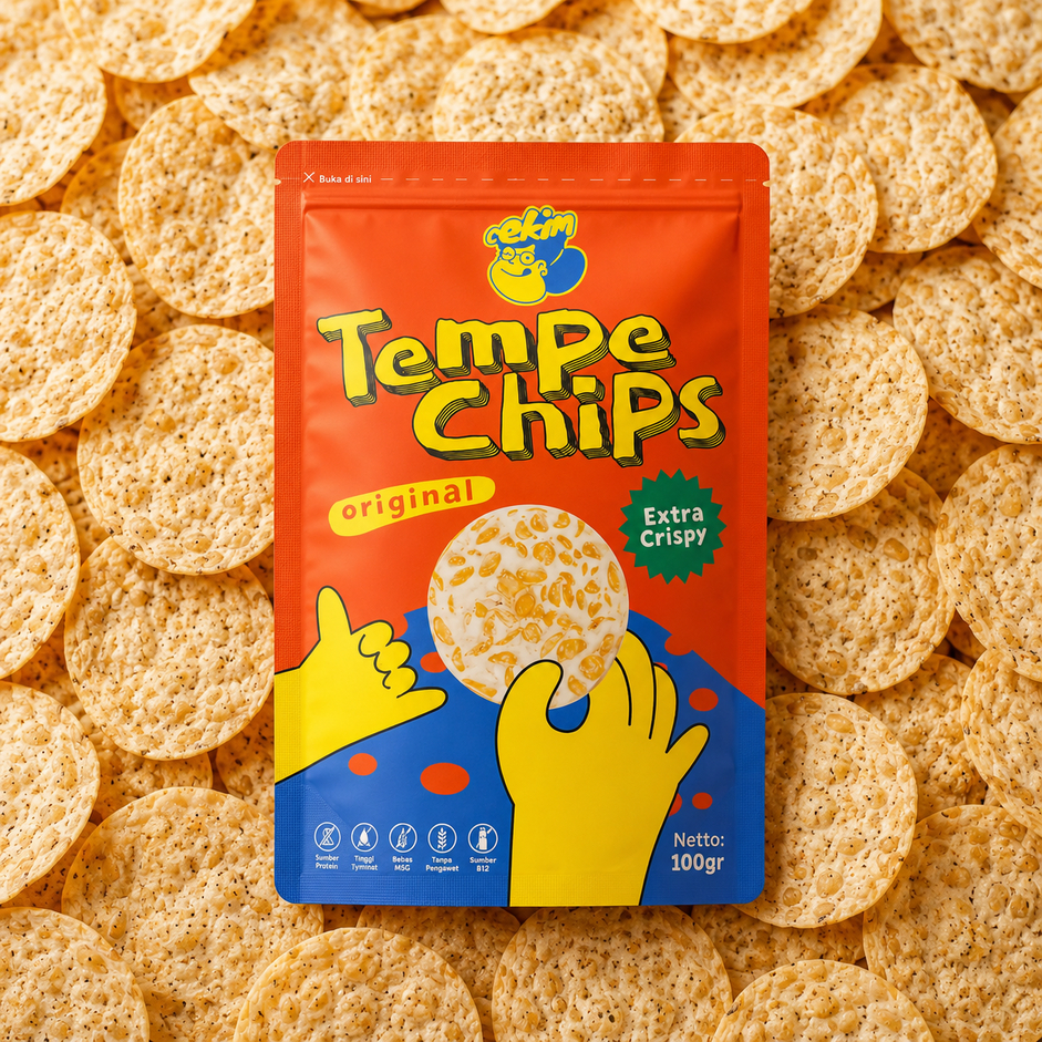 CEKIM Keripik Tempe Crispy 100g (Original) - Tempe Chips Tipis Gurih Cemilan Vegan Snack Renyah Keri