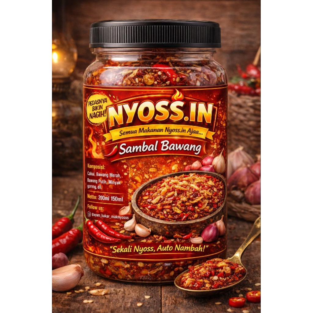 Sambal Bawang Pedas Gurih Nyoss.in 150ml Sambal Rumahan Viral