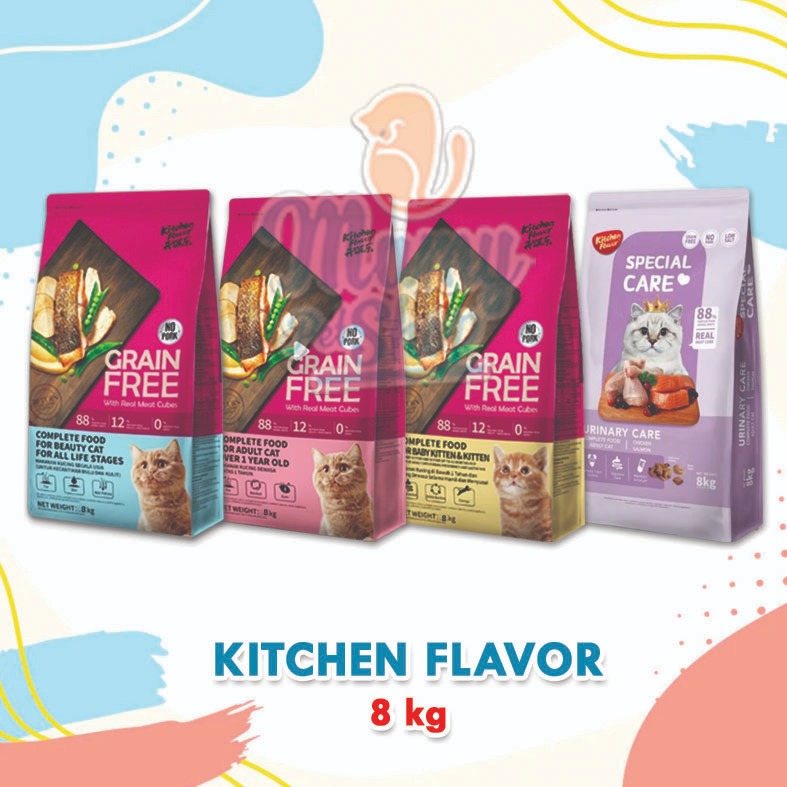 KITCHEN FLAVOR CAT FOOD 8 KG BEAUTY | ADULT | BABY CAT & KITTEN | URINARY CARE