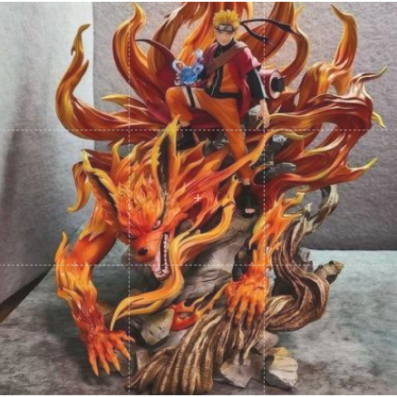 Naruto Uzumaki x Kurama Action Figure 38cm PVC D-XAC034 Recast Handmade Naruto Shippuden