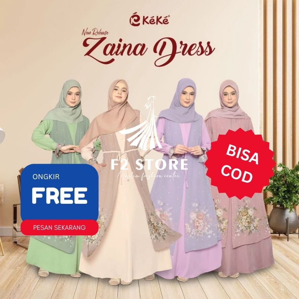 BUSANA MUSLIM SARIMBIT COUPLE KEKE ORIGINAL - ZAINA DRESS 2119