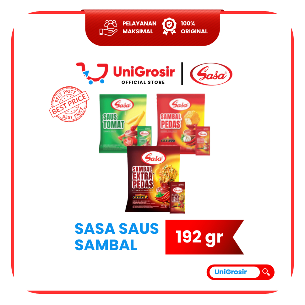 [UniGrosir] SASA SAUS TOMAT SAMBAL PEDAS EXTRA SAMBAL ASL SAOS ~ 24 Sachet