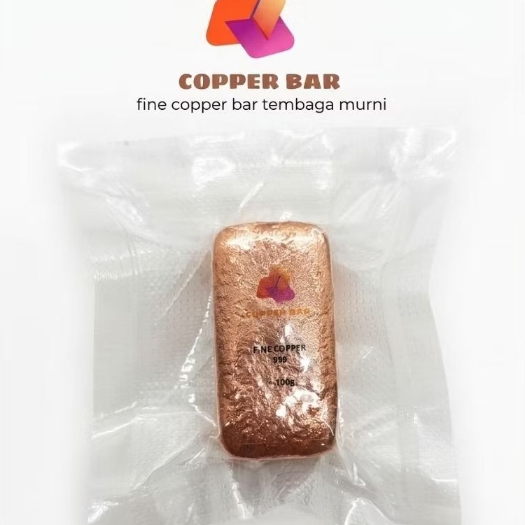Logam Tembaga Murni Copper Bar Nugget 100Gram Tembaga Batangan