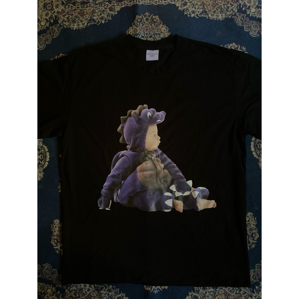 PL Tshirt Ad#LV  BABY FACE DINO PURPLE SIZE ON TAG  2 P X L ( 72 x 124) ORIGINAL 100% MULUS & NO MIN