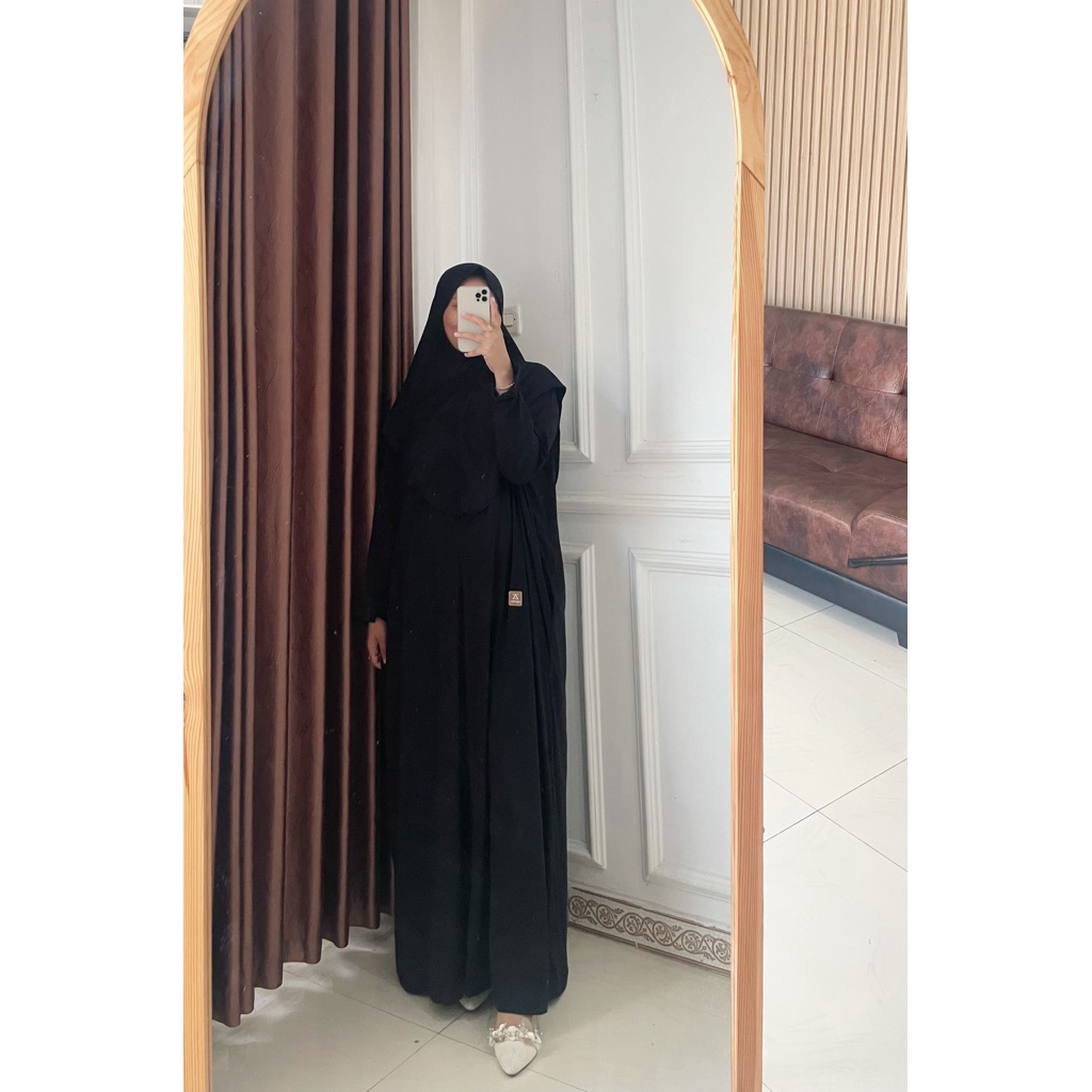 kaftan zk ready stok bahan kaos rayon set bergo