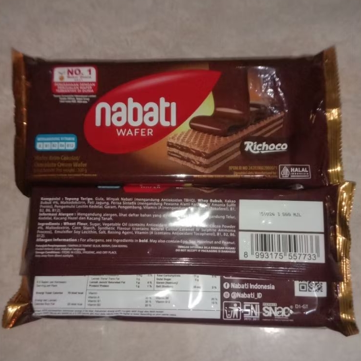 Nabati Wafer Cokelat 110gr, Nabati Wafer Keju 110gr