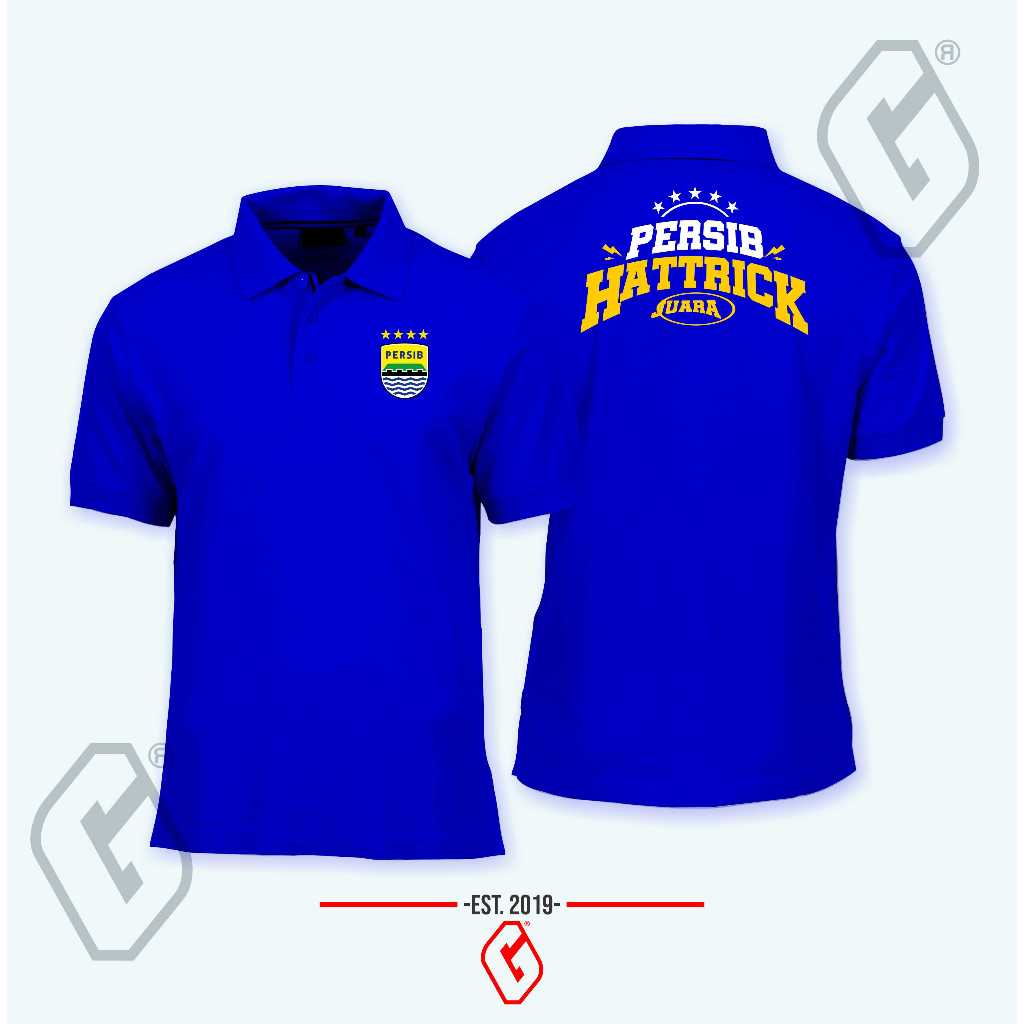 polo shirt persib bandung hattrick champions / baju kerah persib juara hattrick