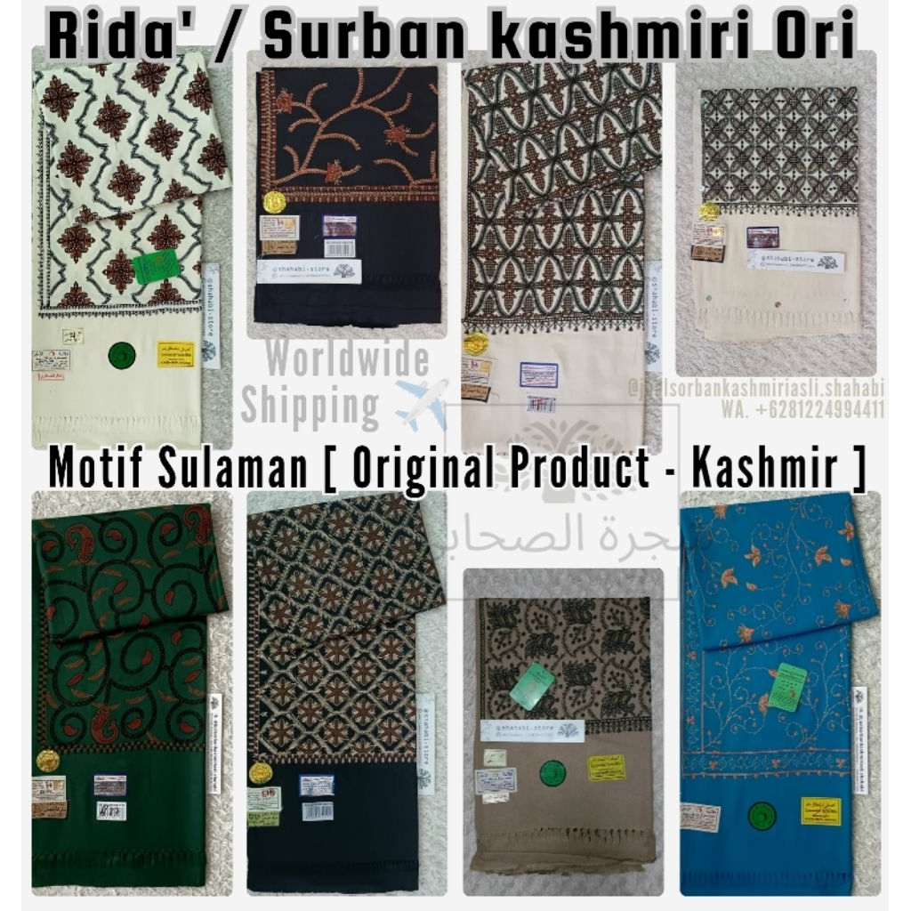 Promo surban Kashmiri Sulam / Rida Kashmiri Murah / Sorban Habib | Jual Surban Habib Warna Langka | 