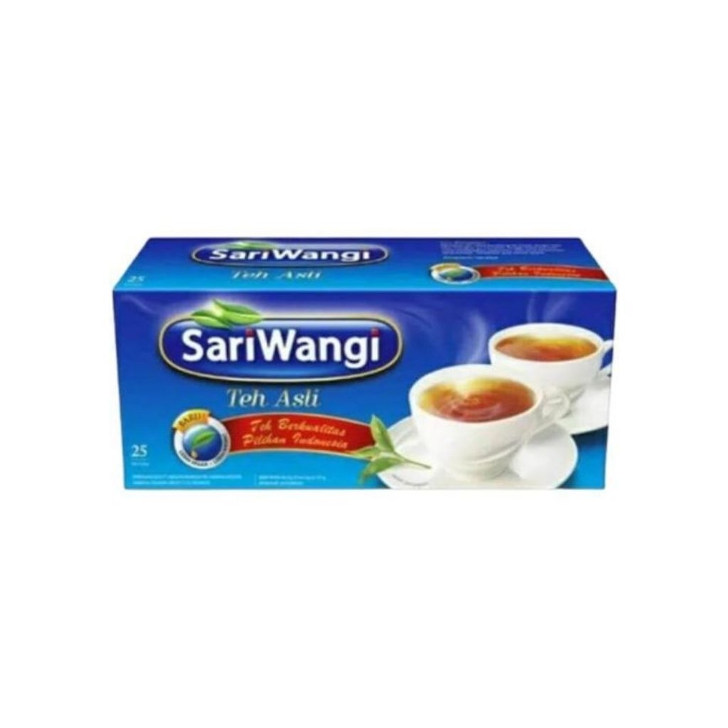 Teh SariWangi Asli Isi 25 Celup Kotak - Sari Wangi Teh Celup Asli Isi 25 Kantong Sembako Murah Grosi