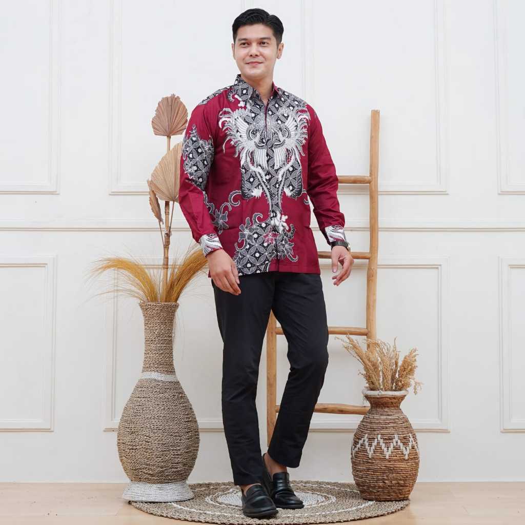 Baju Batik Pria Lengan Panjang Modern lapis Furing Baju Batik Pria