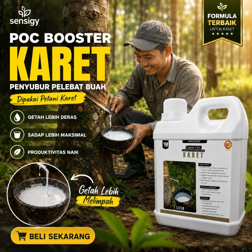 Pupuk Cair Karet Mati, Penambah Getah Booster Karet,Penyubur Pohon,Pupuk Penderas getah Karet