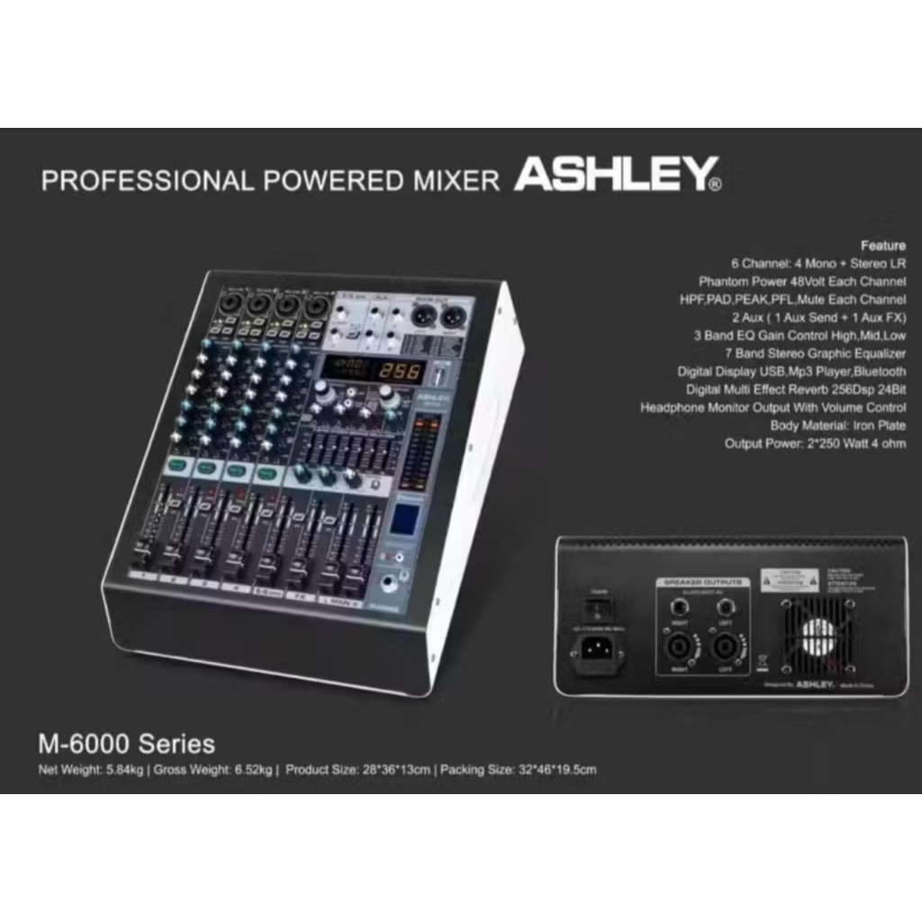 POWER MIXER ASHLEY M6000 / ASHLEY M 6000 ORIGINAL 6 CHANNEL