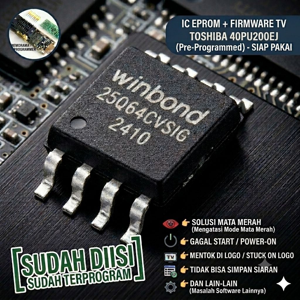 TOSHIBA 40PU200EJ ic eprom sudah diisi firmware