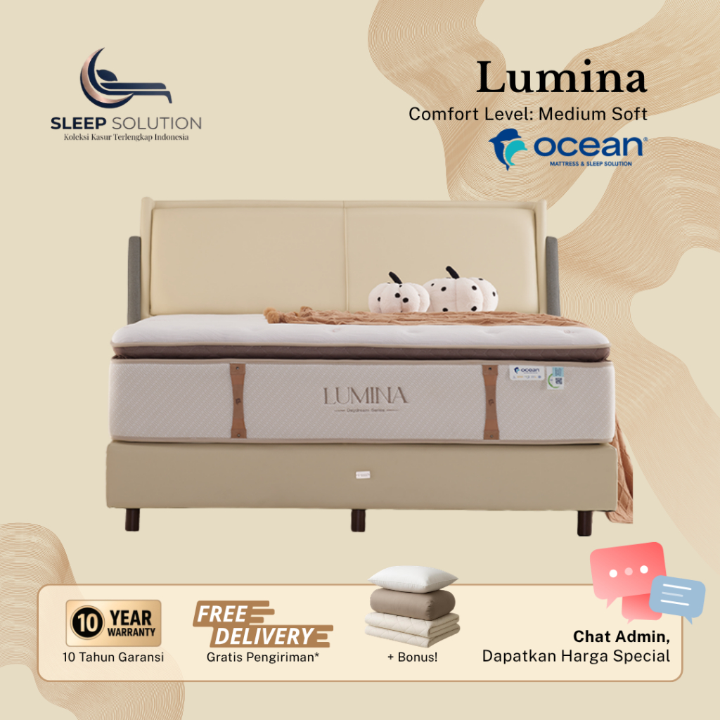 OCEAN LUMINA I Kasur Spring Bed | Matras Premium | 100x200, 120x200, 160x200, 180x200, 200x200