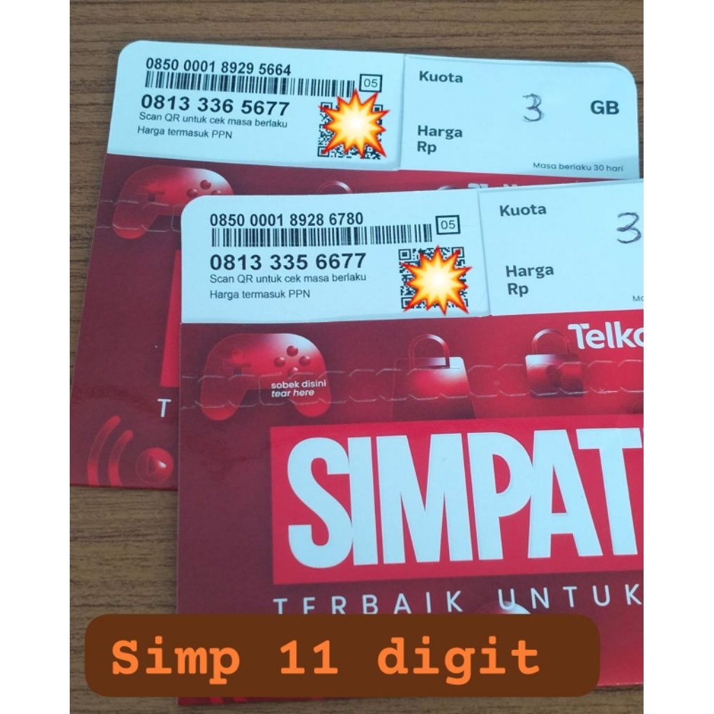 NOMOR CANTIK SIMPATI 11 DIGIT KUOTA 3 GB BERLAKU SATU BULAN. yg