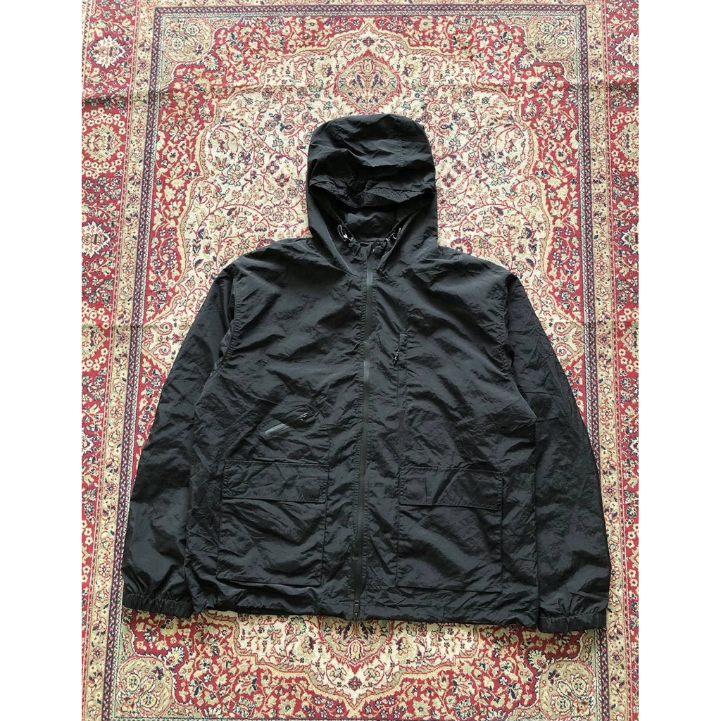 Dimitri black 2 way hood windbreaker jacket i429