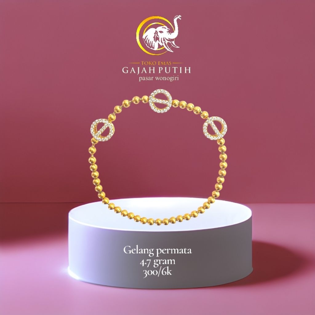 Gelang emas permata 4.7 gram