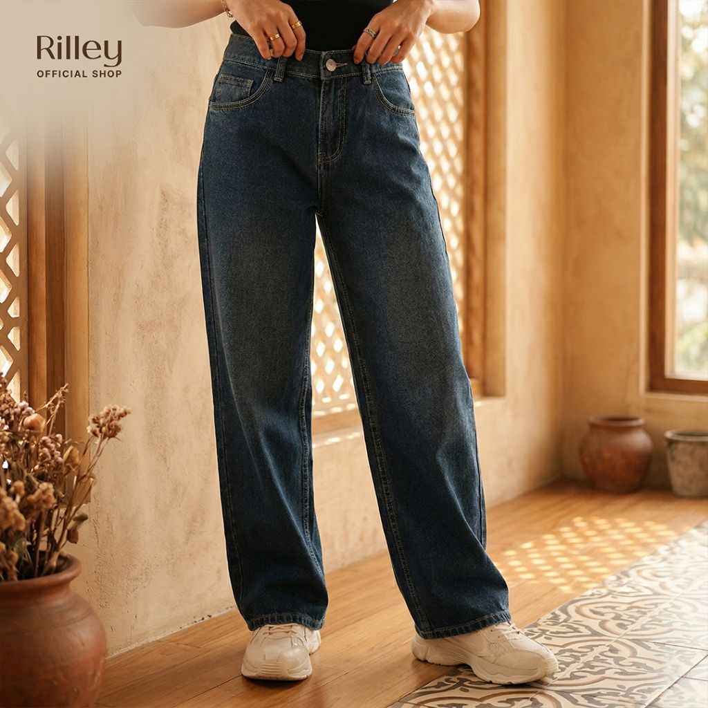 RILLEY - Celana Kulot Jeans Angelina | Celana Jeans Kulot Bahan Denim Orion