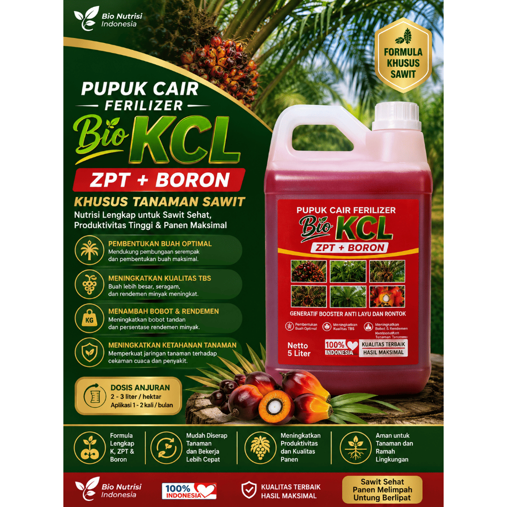 Pupuk Bio KCL 5 Liter Pupuk Tanaman Sawit