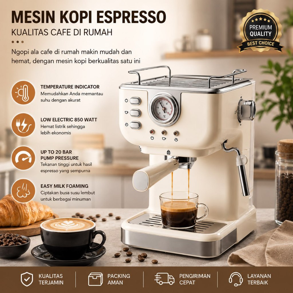Mesin Kopi Espresso OSVO CM3120 Coffee Maker Espresso Machine Alat Pembuat Kopi