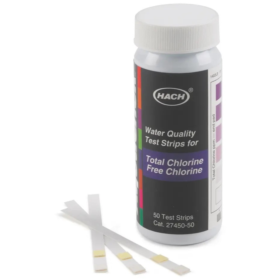 Hach 2745050 Free & Total Chlorine Test Strips, 0-10 mg/L