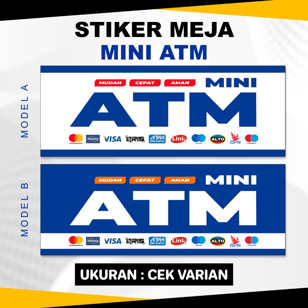 Stiker ATM Mini Untuk Meja dan Etalase / Stiker Vinyl Premium Daya Rekat Kuat