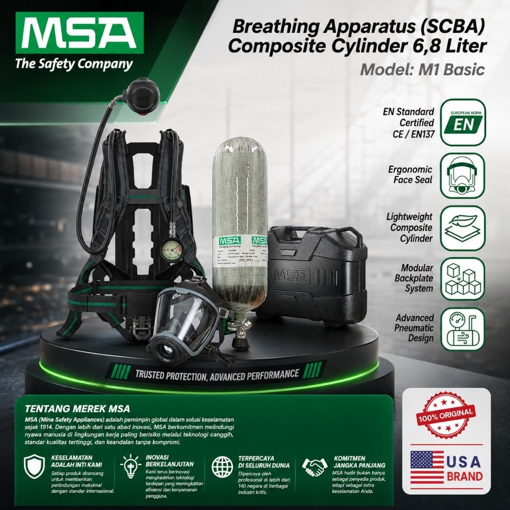 SCBA MSA M1 BASIC - Breathing Apparatus (SCBA) - ﻿Composite Cylinder 6,8 Liter﻿ |  MSA | M1 Basic﻿