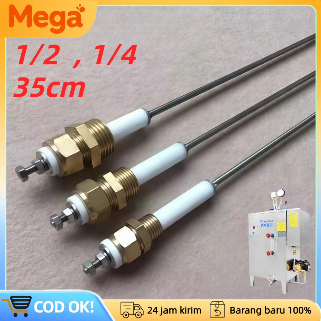 Sensor Level Air Batang Elektroda Boiler Otomatis, Probe Ketinggian Air Drat 1/2 Inci 1/4 Inci Sesua