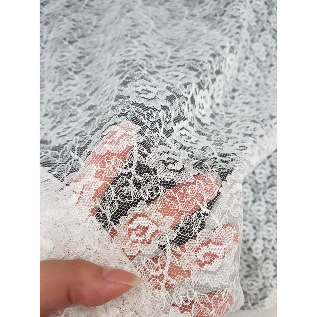 OBRAL BROKAT MAWAR PUTIH TULANG OBRAL BROKAT MAWAR BROKEN WHITE