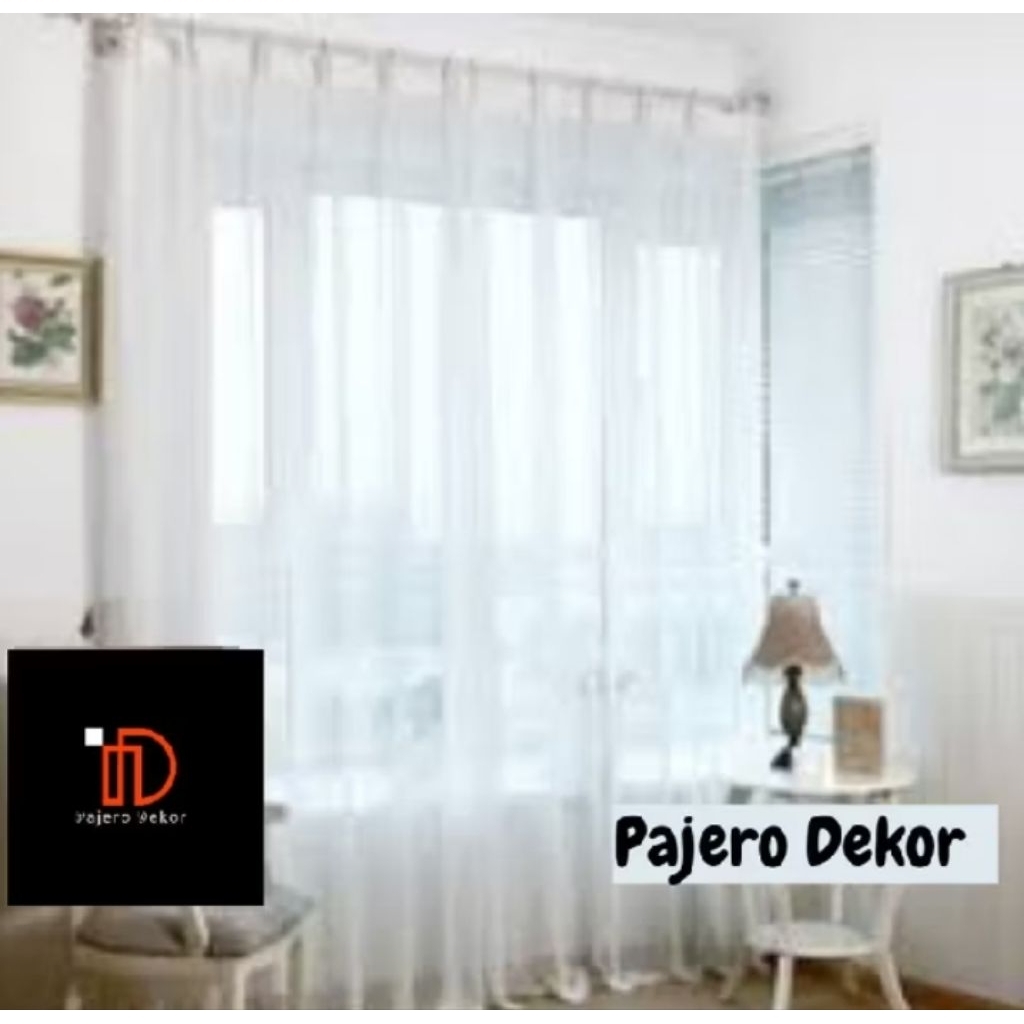 Promo Gorden Jendela Vitrase Putih Polos Tirai Minimalis Plisket Custom Transparan Siang Vitrase Pre