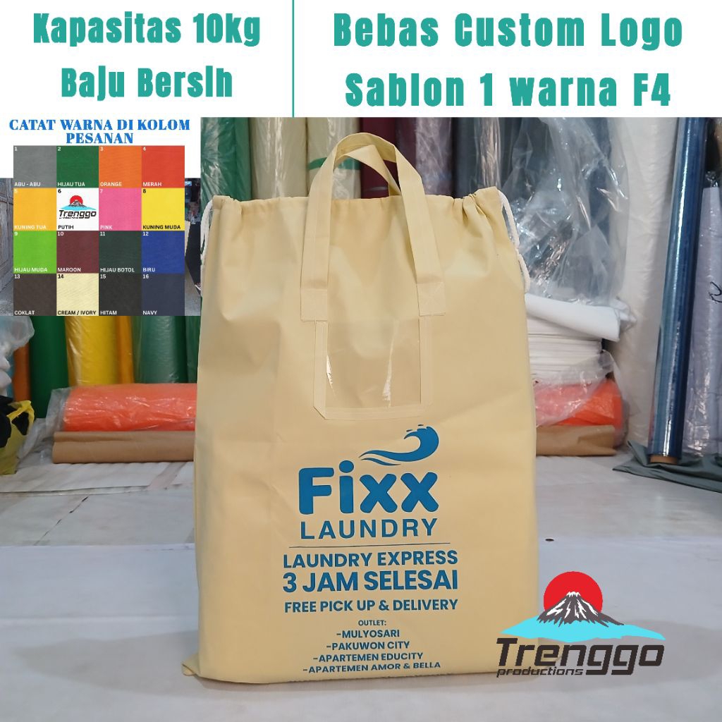 Tas Laundry 10kg Custom Logo Sablon