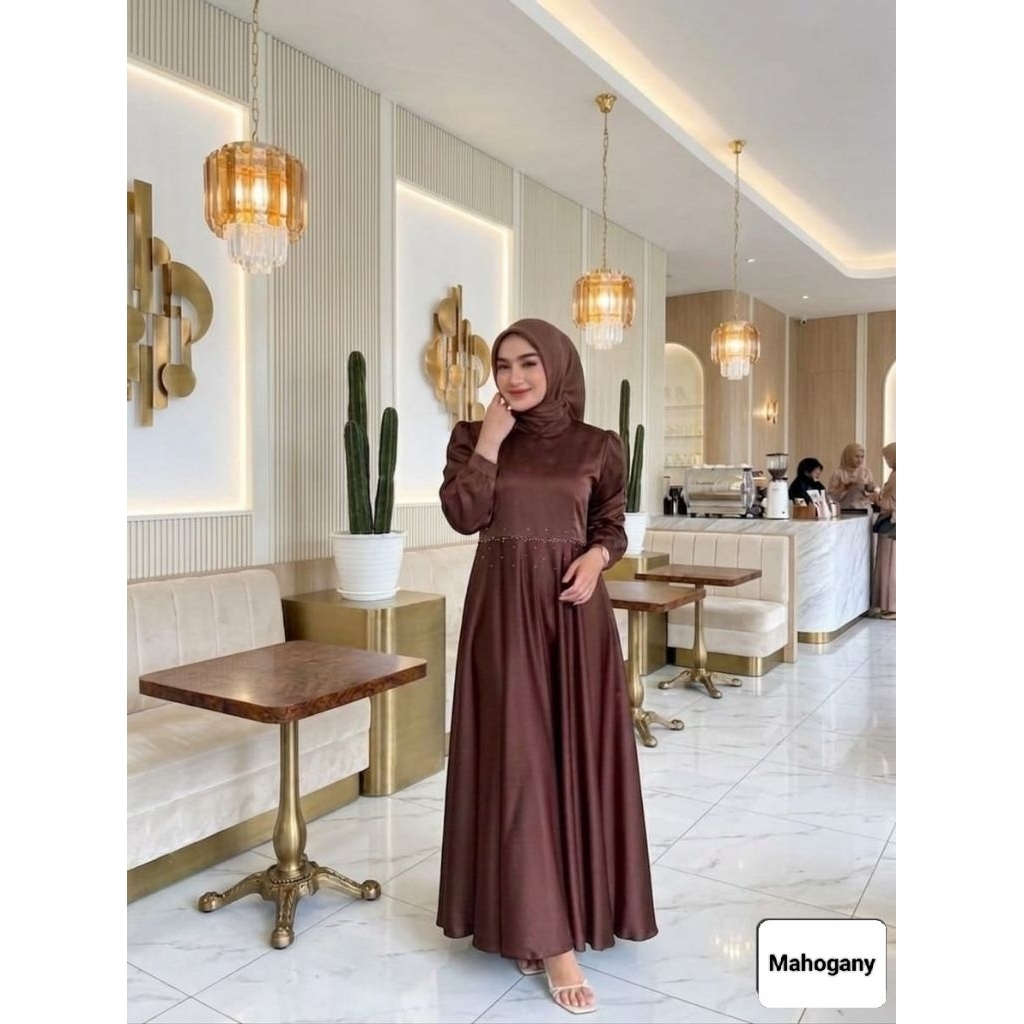 ARIN DRESS // GAMIS SATIN VELVET MEWAH ELEGAN TERBARU 2026
