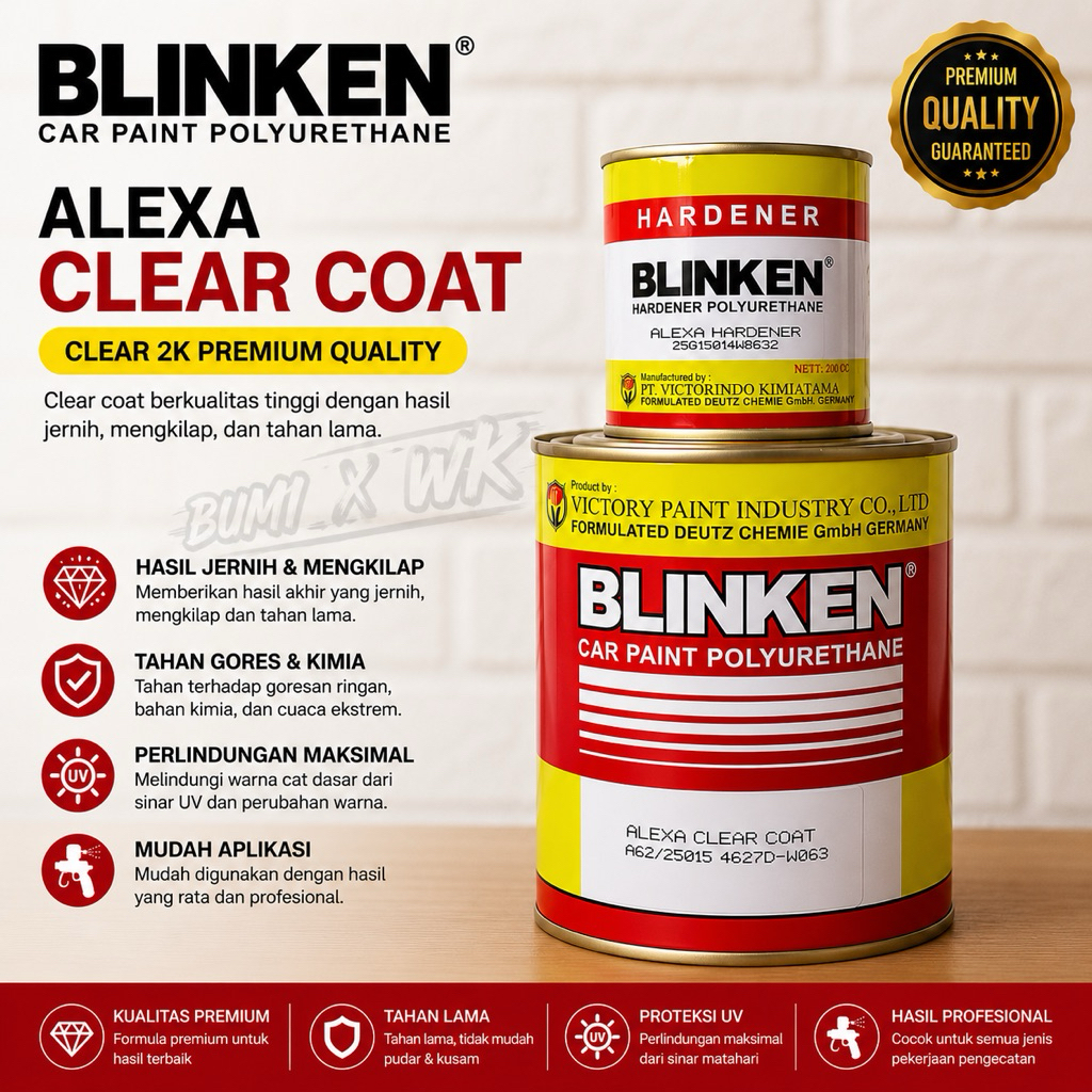 CLEAR COAT BLINKEN ALEXA | Pelindung Cat Mobil Motor | Tahan Gores Mengkilap
