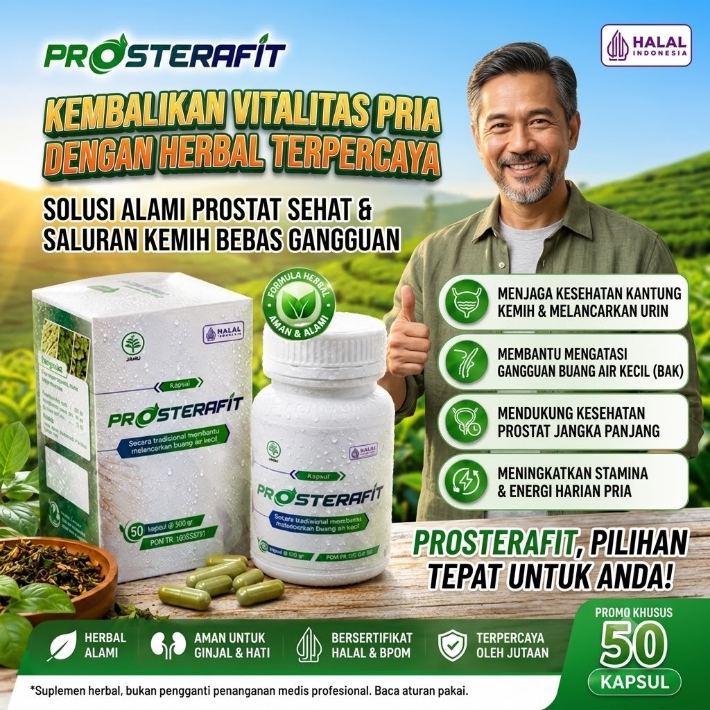 Prosterafit obat prostat anyang anyangan melancarkan buang air kecil kencing tidak tuntas ISK