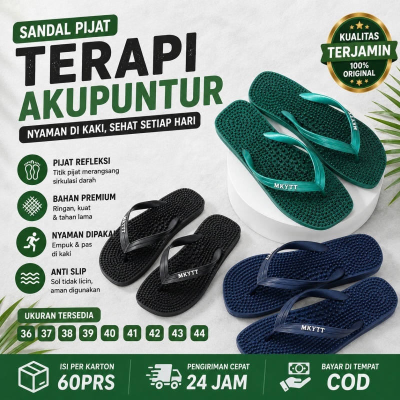 Sandal Pijat Refleksi Kaki Nyaman BangetLebih Empuk Dari Biasa