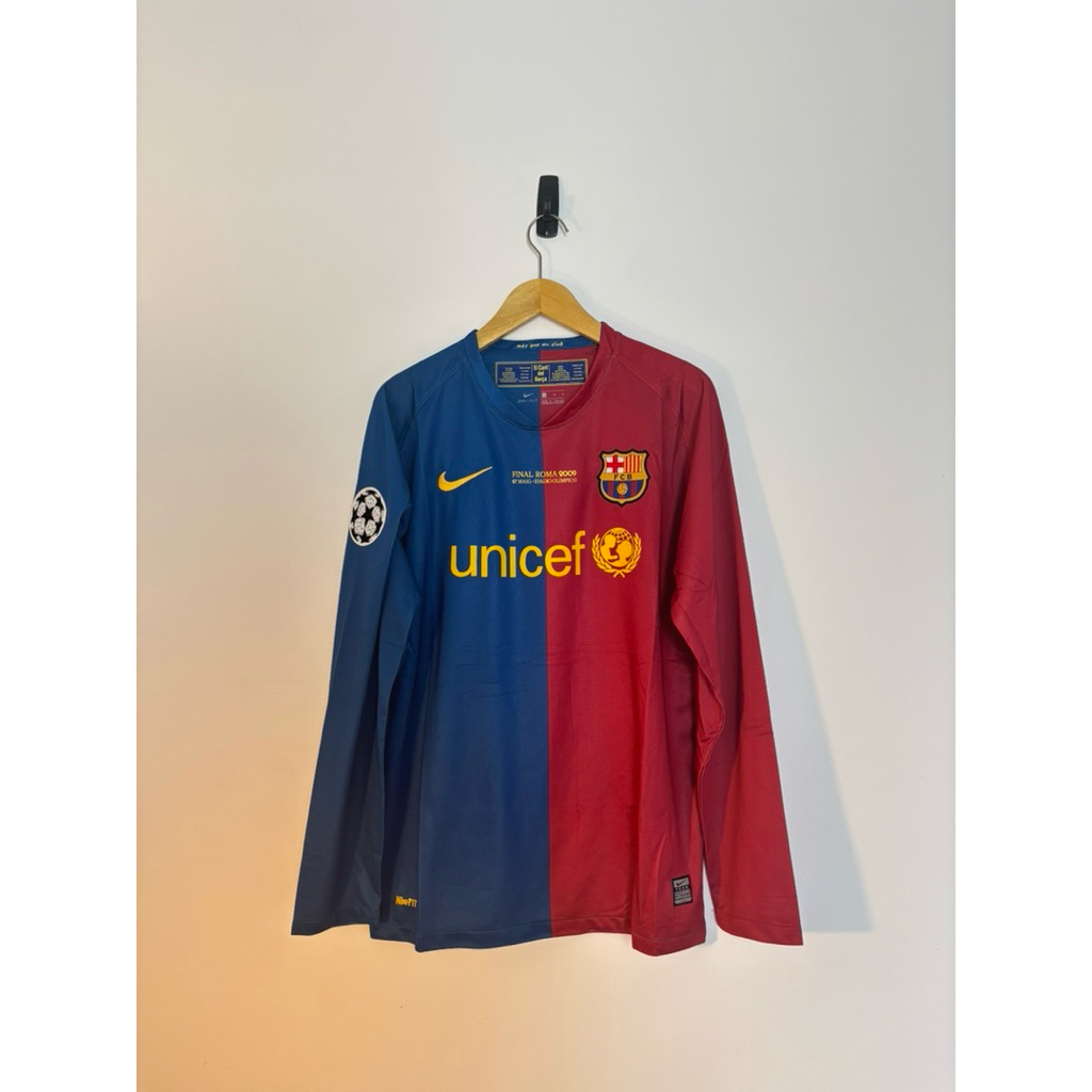 Jersey Long Sleeve Barcelona Home 2009 UCL Final Edition Pique 3 – Size L