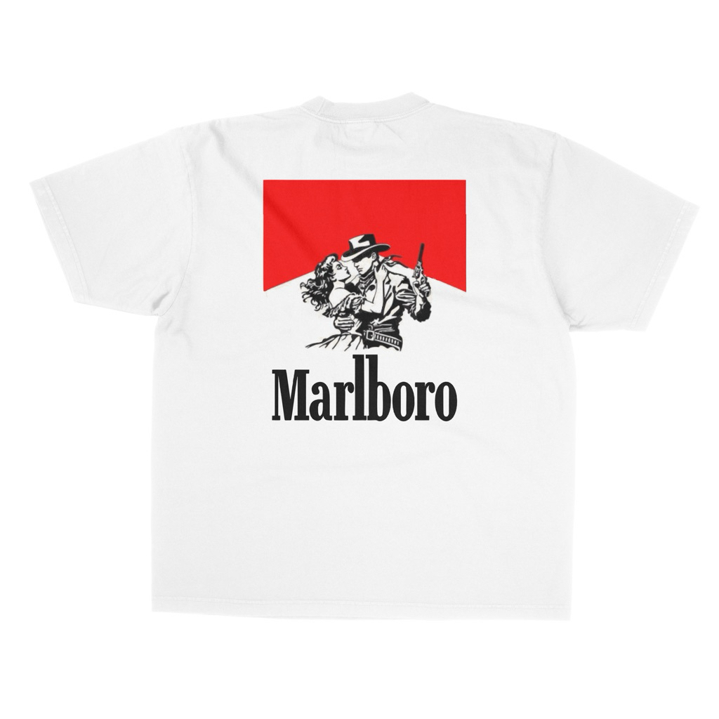 MARLBORO - (Marlboro Cowboy) Vintage white Tshirt / Baju Kaos Oversize HaevyWeight 24s 180+GSM