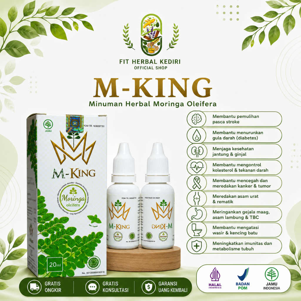 M-KING Tetes Herbal Premium – Rajanya Jamu Tetes Indonesia (Bantu Atasi Stroke, Diabetes, Kolesterol