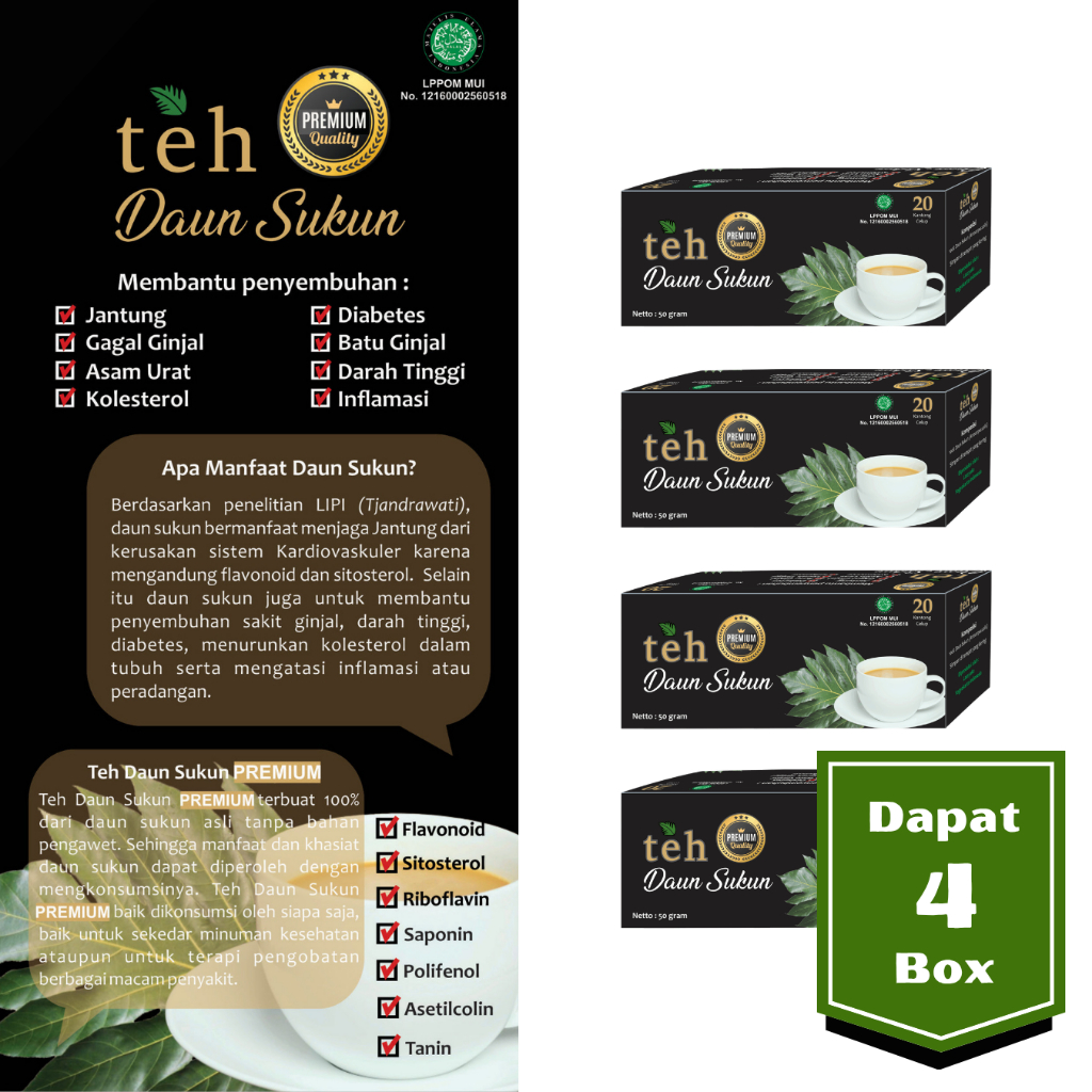 Teh Daun Sukun Premium Laasyaka ( Dapat 4 Box )